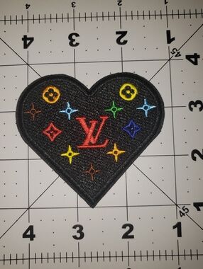 Louis Vuitton Black Heart Patch with Rainbow Emblem
